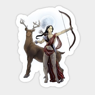 Artemis in the Night Sticker